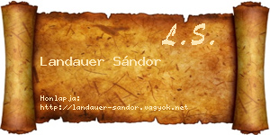Landauer Sándor névjegykártya